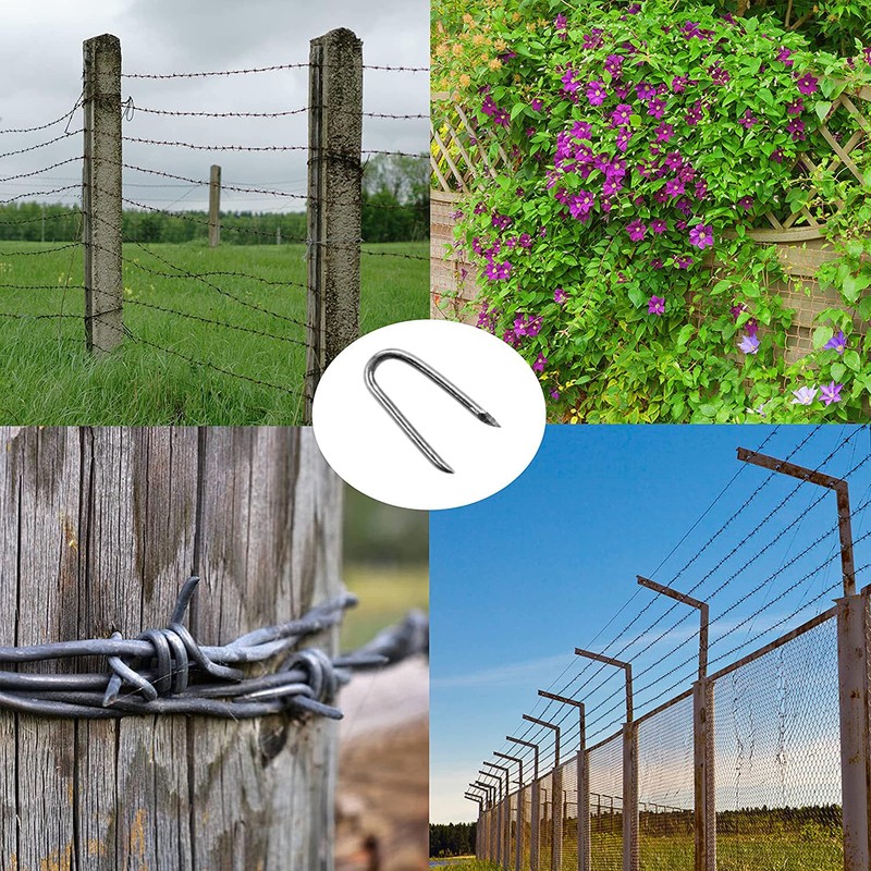 OMOTOOL Wire Fencing Galvanised Staples (260 pcs)，Chicken Wire Fencing Staple