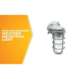 Woods Woods L1707SV Traditional 150W Incandescent Weather Industrial Light, Wall Mount, Silver,Large