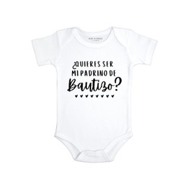 Nene Glamour Quieres ser mi padrino de Bautizo? | Godparent proposal Gift in spanish | Baby Christening Bodysuit | Godfather Gift (6-9 Months)