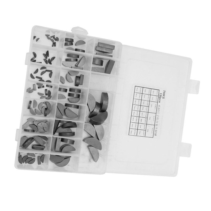 135 Pcs Woodruff Key Flywheel Pulley Crank Way Key Assortment