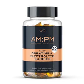 AM:PM Nutrition Creatine Monohydrate + Electrolytes Gummies – Muscle Growth, Strength & Recovery Support – Vegan, Gluten-Free, Delicious & Convenient – 60 Servings