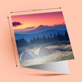 1 x Greeting Card Wilderness Camping Tent Wild Camp - Blank Birthday Celebration Anniversary #16447