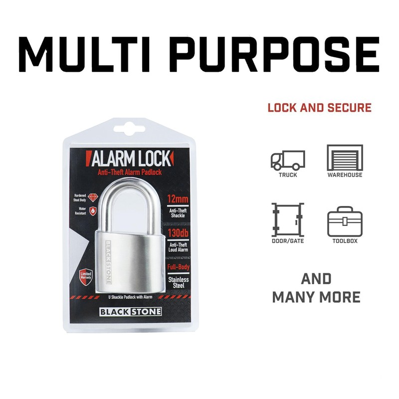 Crystal Vision Anti-Theft Loud 130db Alarm Lock Weather Proof Heavy