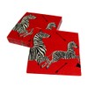 Caspari Zebras Paper Cocktail Napkins in Red - Four Packs