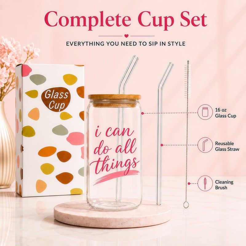 Self Care Gift Box for Women, Birthday Gifts with Glass