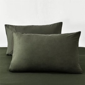 Ruccit Pillowcases 2 Pack Army Green Pillowcases Soft Brushed Microfiber Pillow Case Soft Green Pillow Cover with Envelope Closure,50x75cm