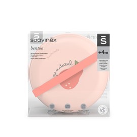 Suavinex Bento Box, Lunchbox für Babys und Kinder, Lunchbox mit kombinierbaren und stapelbaren Tellern, Lunchbox für Babys, Birne, Rosa