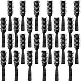 Honeydak 24 cepillos de ventilación para el cabello para hombres y mujeres, para secado de cabello, cepillo de cabello curvado ventilado con cerdas con punta de bola, para secado rápido, color negro