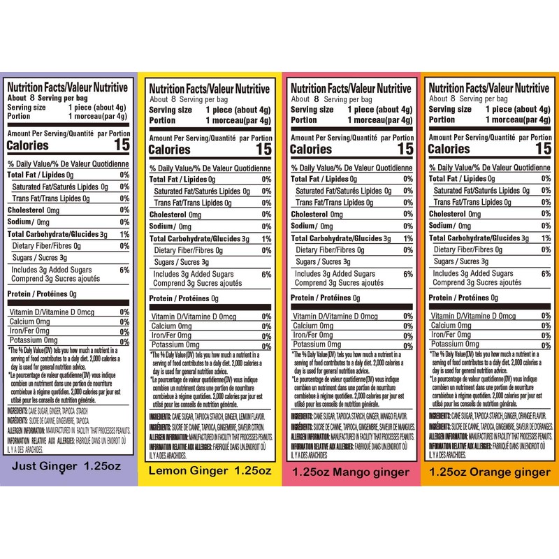 Gem Gem Ginger Candy Chewy Ginger Chews (Assorted Mix, 1.25oz,