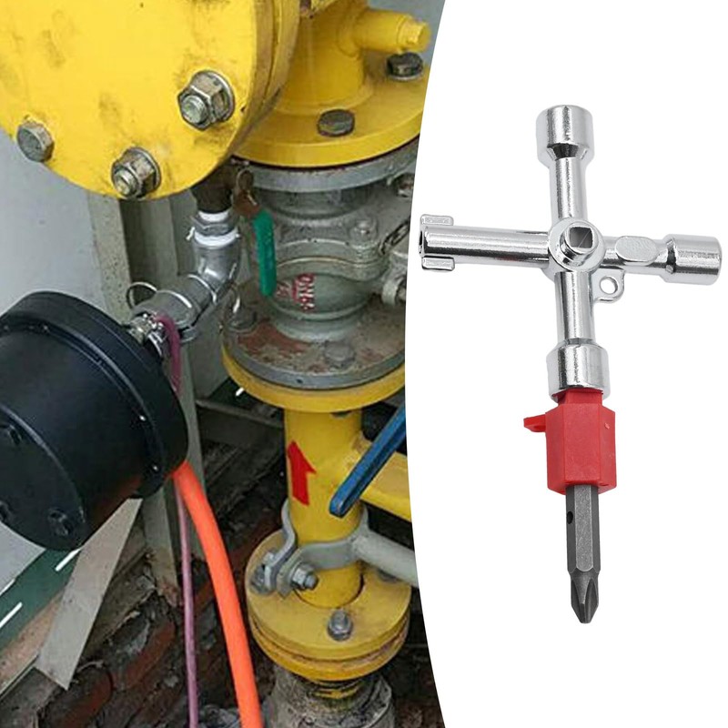 4 Way Sillcock Key Cross Key Zinc Alloy Multifunction Universal