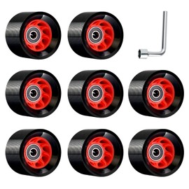 TOBWOLF 8 ruedas de patinaje cuádruple de 58 mm x 39 mm, 95 A, ruedas de poliuretano resistentes al desgaste, accesorios de patines de doble fila, color negro