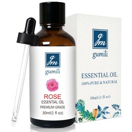 GM Gumili Rose Essential Oil for Face, Hair, Body, Skin, Aromatherapy, Essential Oils Diffuser, DIY Blends - 1 Oz
