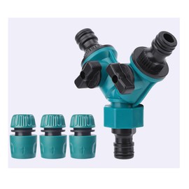 CHYG Faucet Hose Sprinkler Connector Faucet Direct Faucet Branch Hose Branch Connector 2-Way Faucet Sprinkler Y Type 4-Piece Set Water Faucet Branch Sprinkler Tube with 3 Connecting Heads Water Volume
