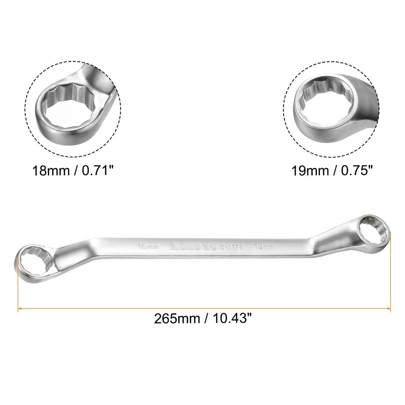 sourcing map Offset Extra Long Box End Wrench 18 x