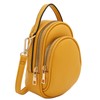 FashionPuzzle Two Compartment Phone Crossbody Mini Bag (Mustard)