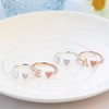 FUNEIA Heart Ring with Letters Women Gold Silver Rose Gold