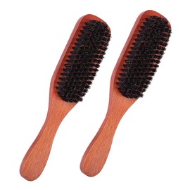 TOVINANNA 2pcs Wooden Hair Brush Set for Women Bristle Brush for Curly Hair Soft Scalp Massage Travel Hairbrush