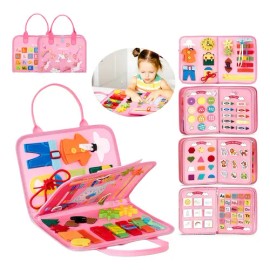 Tablero Montessori Sensorial de Fieltro HOUSHUHUA SHOP para Niños, con Actividades y Habilidades Motoras                                              
