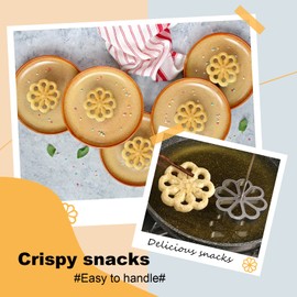 Pinafresa Rosette Timbale Iron Set Bunuelera with Handle Traditional Mexican Bunuelo Pastry Maker Cutter for Kitchen Gadget Flower