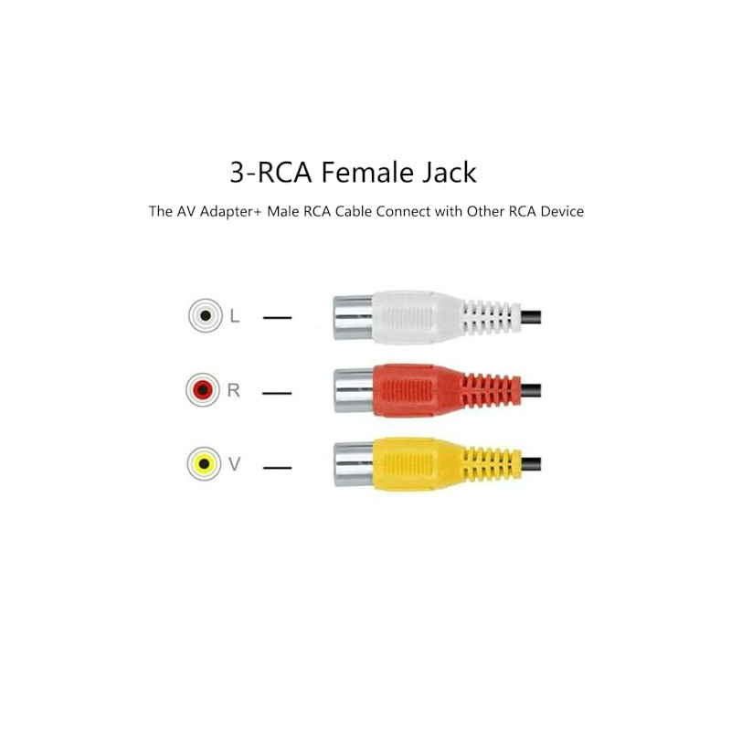 Video AV Composite Input Adapter RCA to 3.5mm Cable Replacement