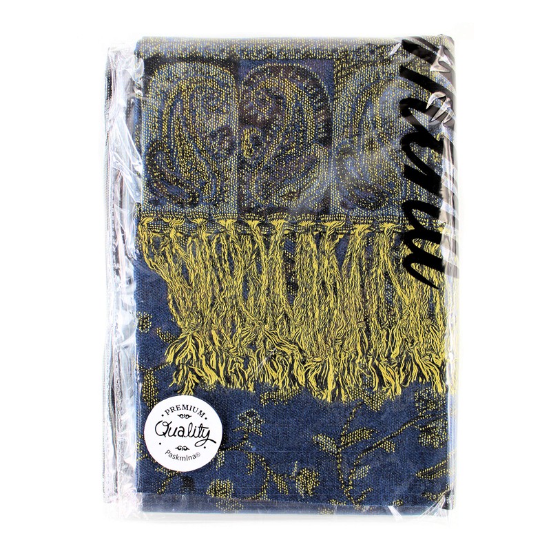 PASKMLNA Chal reversible de cachemira, colores elegantes, #14light Navy, L