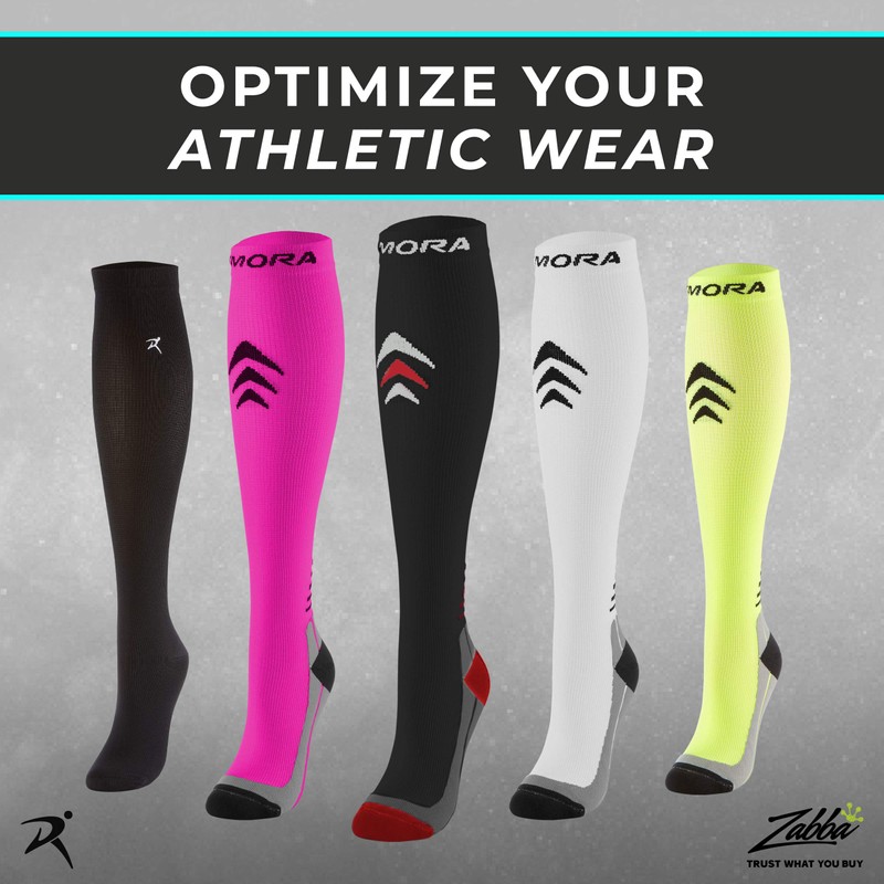 Rymora Compression Socks for Men and Women (Cushioned, Graduated Compression,