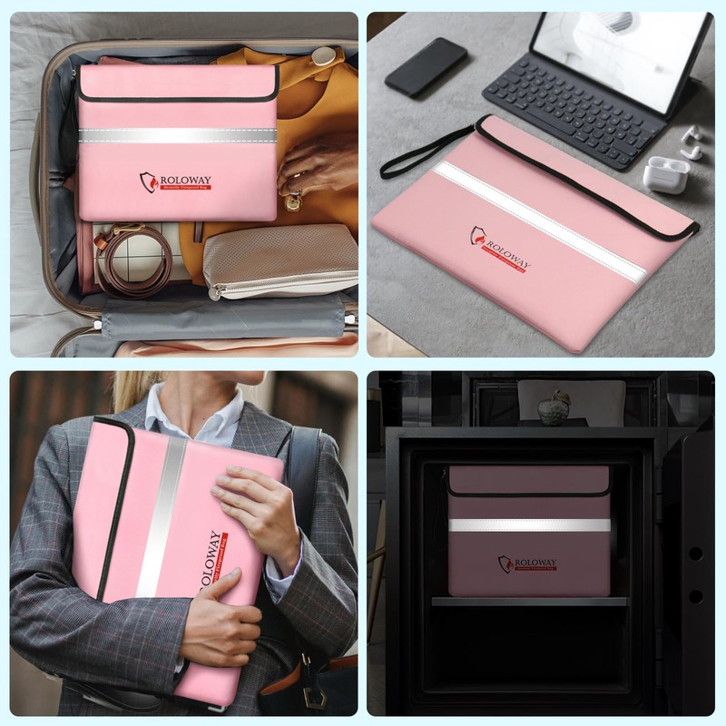 ROLOWAY Fireproof Document Bag (14 x 11 inch) with 5200℉