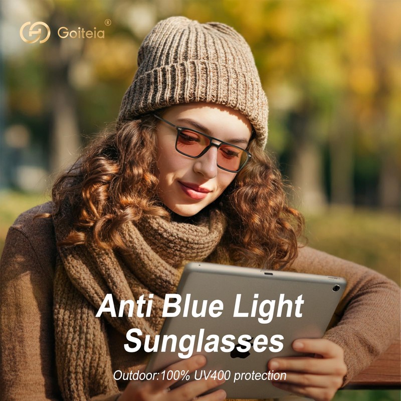 Goiteia FL 41 Migraine Glasses,Light Sensitivity Glasses for Fluorescent LED