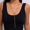 Wendalern Long Rhinestone Heart Chain Drop Lariat Necklace Hollow Heart