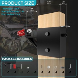 POOWEE 2x4 Steel Target Hanger - Ar500 Steel 2x4 Target Stand Brackets, Steel Plate Target Hanger,Ar500 Steel Plate Shooting Bracket,Target Hangers for Shooting Steel Targets (1Pcs 2x4 Target Hanger)