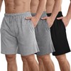 IHU 3 Pack Men's Cotton Pajama Shorts - Soft Sleepwear