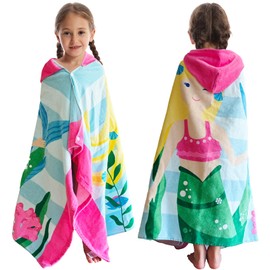 Bavilk Kids Bath Towels, Kids Towel Girls Boys Hooded Beach,Bathroom,Pool Swim Towels 30 × 50 INCH Large Size Ultra Absorbent Cute Cartoon Animal Full Vitality 100% Cotton Wearable Wrap for Child