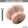 TERF® Traditional Unlacquered Pine Wooden Cupboard Cabinet Door Knob 50mm