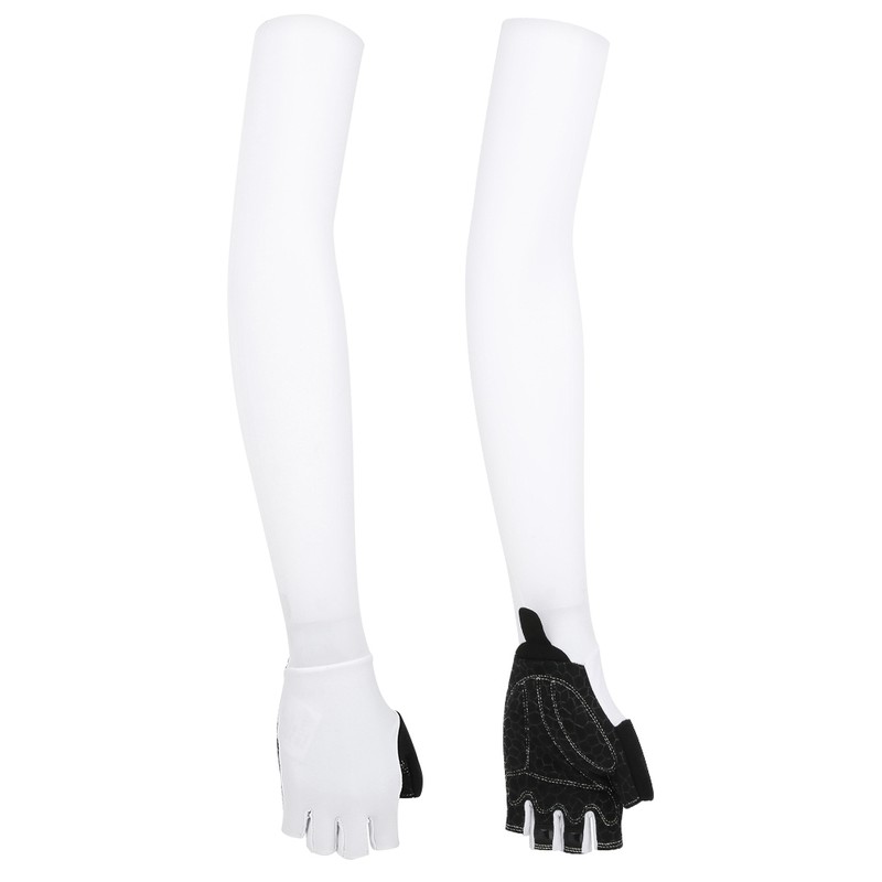 A Pair White Elastic Polyurethane Outdoor Cycling Anti Skid Sunscreen