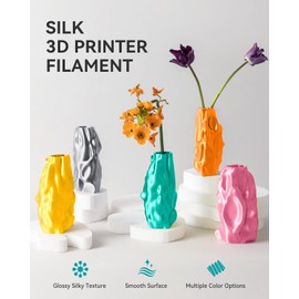 SUNLU SUNLU 3D Printer Silk Filament,Shiny Silk PLA Filament 1.75mm, Smooth Silky Surface, Great Easy to Print for 3D Printers, Dimensional Accuracy +/- 0.02mm, Silk Black +Silk White 2KG