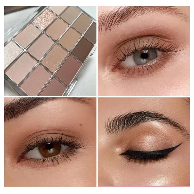 16 Color Nude Eyeshadow Palette for Women - Long-lasting, Pigmented,