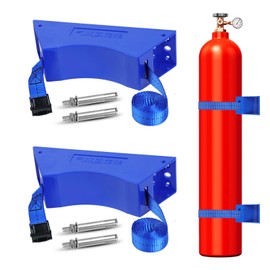 Zhichen star 2PCS Propane Tank Holder, Gas Cylinder Holder, Propane Tank Mount， ABS Gas Cylinder Holder with Screws and Safety Chain Supported 4"-12" , for mounting Various Gas cylinders 2(Blue)