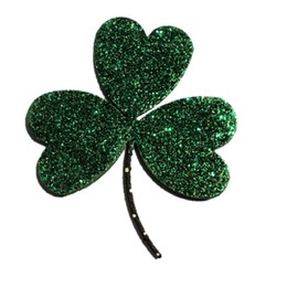 Roeda Brighten Your Life 12203G 2inch H St Saint Patrick Day Green Glittered Shamrock Made in USA