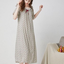Flower Floral Maternity Nursing Long Plus Size Pajama Dress Short Sleeve Size 66 5ea