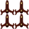 Brown Wooden Display Stand Plate Holder Easels, 4Pcs Wooden Display