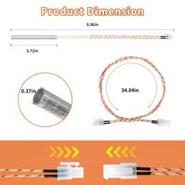 D2 Hot Rod Igniter Replacement Compatible with Traeger Pro 575 & 780 Ironwood 650 & 885 Silverton 620 810, D2 Heating Element Kit0255 Fit for Trae ger Wood Pellet Grills, Equiped with Screw, 80W 20V