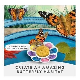 NATIONAL GEOGRAPHIC Butterfly Growing Kit - Butterfly Habitat Kit with Voucher t