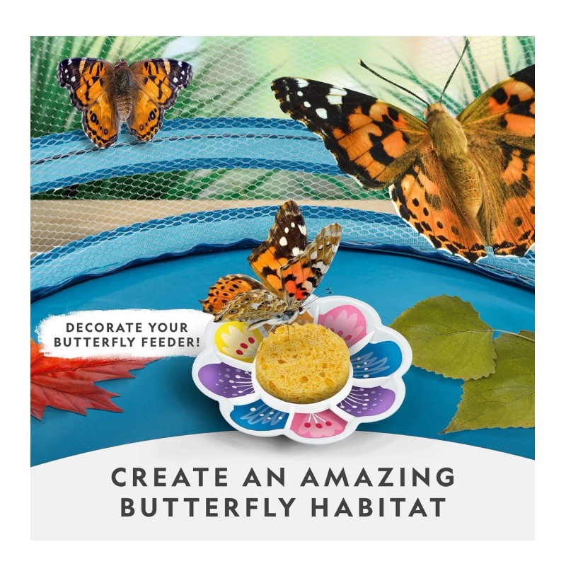 NATIONAL GEOGRAPHIC Butterfly Growing Kit - Butterfly Habitat Kit with