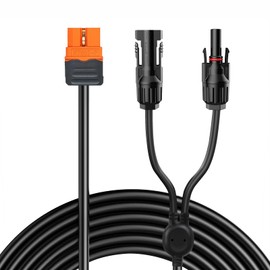 JXMXRPV 12AWG 10Ft Solar to XT60i Extension Cable, Tool-Free Solar Connector to XT60i-F Adapter,Solar Panel Cable to LiFePO4 Battery RV Portable Power Station Solar Generator (10FT, XT60i)