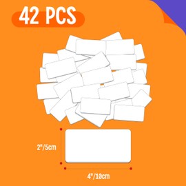 Magnetic Name Tag Label, 42 PCS Dry Erase Reusable Blank Name Stickers White Reusable Magnets for Whiteboards Locker Fridge School Office Home (Each Measures 2" x 4")