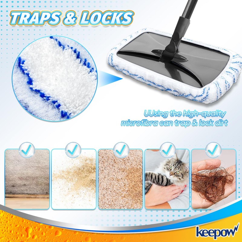4 Pack Reusable Mop Pads for 15 * 8 inch