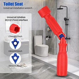 Toilet Seat Fitting Tool - Universal Toilet seat Installation Key, Toilet Seat Repair Wrench, 10/13/17mm Professional Universal Plastic High-Strength Installation Key (1 Pack)