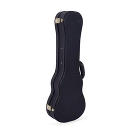 Crossrock Wooden Ukulele Case fits 23/24 In Concert Ukulele- Stainless Steel Latches, Sponge Lining, Storage Space-Black (CRW600CUBK)