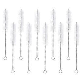 PATIKIL Strohhalm-Reinigungsbürsten-Set, 23,1 cm, 2,5 cm Durchmesser, Edelstahl, Nylon, Rohr, Draht-Reinigungsbürste mit Haken für Laborglas, Flasche, Wasserflaschen, Gelb, 10 Stück