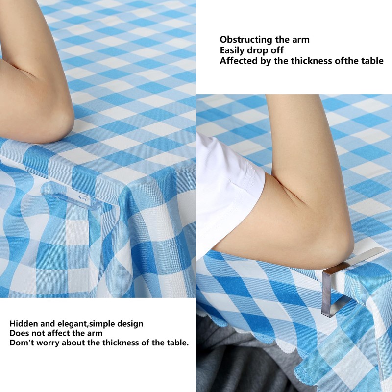 Tablecloth Clips,Transparent Table Cloth Holder Clips,Self-Adhesive Windproof Table Cover Clamps